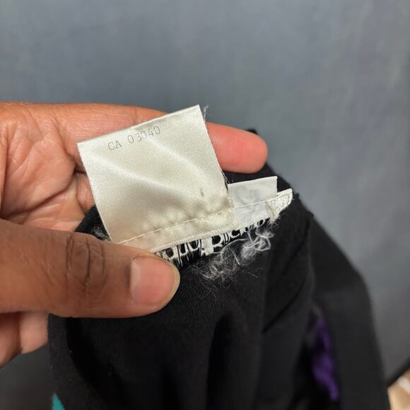 Vintage Giavanni Biagiotti Wool Skirt Leather Trim Y2K 80s Midi Witchy SZ 10 - Picture 14 of 14